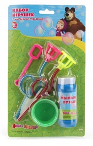 Набор мыльных пузырей «Маша и Медведь» с раствором (Играем Вместе, 60073B-Rsim)